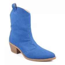 Bota Feminina Texana Cano Curto Salto Baixo