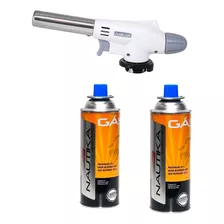 Maçarico Portátil Para Solda + 2 Spray Refil De Gás Butano