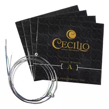 Cecilio 4 Paquetes De Acero Inoxidable 4/4 - 3/4 Cuerdas Par