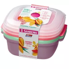 Conjunto 3 Potes Plásticos Freezer Cozinha 1,3l