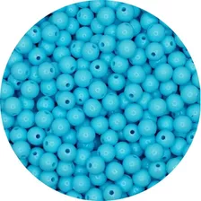 Bola Plástica Leitosa Miçanga 8mm Azul Royal (2000 Pcs) 500g Cor Azul-turquesa Diâmetro 8 Mm