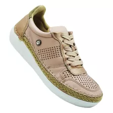 Tenis Lobo Solo 5069 Agata Satin/algodon Oro Rosado/nobuck