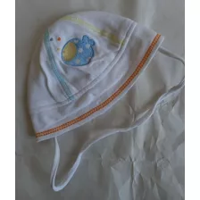 Gorro Bordado Algodon Tipo Pique Bebe Prenatal 3 A 6 Meses 