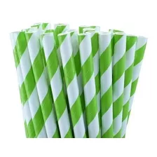 Canudo De Papel Biodegradável Verde - 1000 Peças