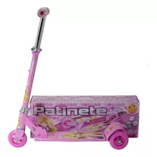 Brinquedo Patinete Criança Rosa Menina 3 Rodas Dobravel