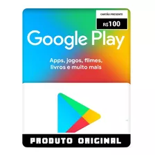 Cartão Play Store Google Gift Card R$ 100 Reais Android