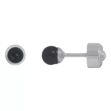 Brinco Bolinha Black Aço Inox Antialérgico Baby Ou 2o Furo