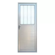 Puerta En Aluminio Serie 30 De 0,80 X 2,00 Color Gris