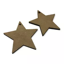 100 Estrellas Mdf 8cm Con Agujerito Adornos Colgantes Etc