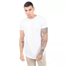 Camiseta Long Line Masculina 100% Algodão Estilosa