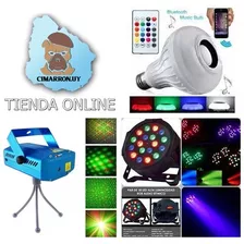 Combo Luces Laser + Bola Espejos C/bluet + Flash Video