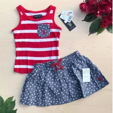 Vestido Conjunto Infantil Polo Bebê Menina Importado