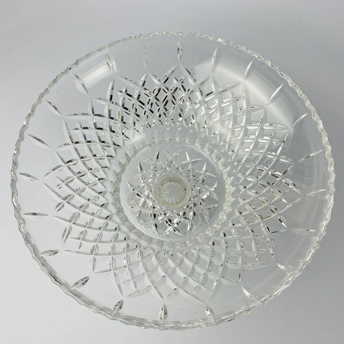 Fruteira Vintage Em Cristal Lapidado De Centro De Mesa Branco 2