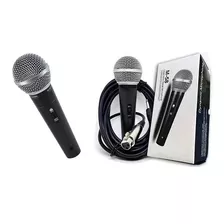 Kit 2 Microfones Direcional Dinamico Karaoke Cabo P10/xlr Nf
