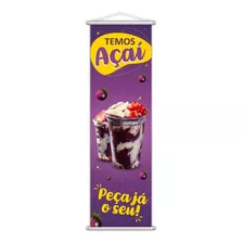 Banner Açaí Sorvete Banca Serviço Lona 100x30cm