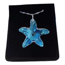 Colar Cristal Swarovski Estrela Do Mar Blue Boreal