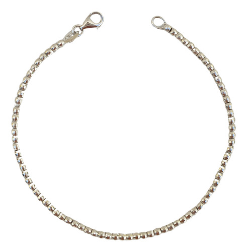 Pulseira Bolinhas De Ouro Branco 18k 750  46.99 Cm