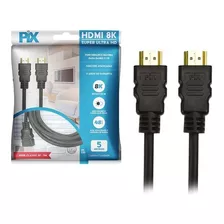 Cabo Hdmi 8k 2.1 Ultra Hd Gold 5m Hdr Dinâmico 5 Metros