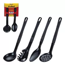 Kit Utensílios Antiaderente Com 4 Peças Super Resistente