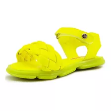 Huarache Karsten Niña Casual Velcro Amarillo Neon 13-21