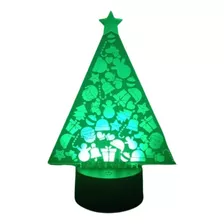 Lampara Led Acrílico Navidad Arbolito Navideño Base Velador