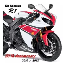 Adesivo Yamaha R1 50th Anniversary Modelo 2010 A 2012 Branca