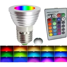 Lampara Dicroica Led Rosca E27 Control Remoto Rgb 16 Colores