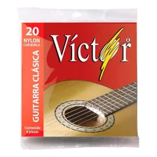 Juego De Cuerdas Victor Para Guitarra Nylon Negro Con Borla