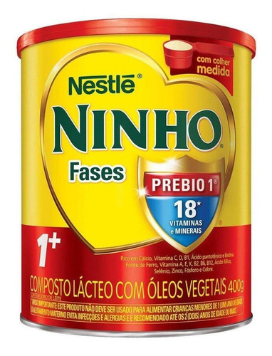 Fórmula Infantil Em Pó Sem Glúten Nestlé Ninho Fases 1+  Em Lata De 400g - 12 Meses 3 Anos