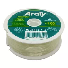 Nylon Araty Superflex Cristal 1.00mm X100 Mts 48,7kg Tiburon