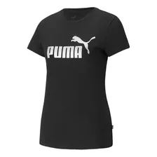 Camiseta Puma Essentials Logo Tee Feminina Preta