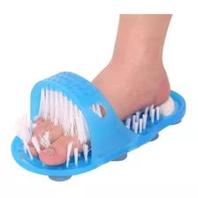 Chinelo Escova Massageadora E Lixadeira Para Pés Para Idosos Cor Azul