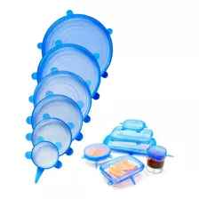 Kit 6 Tampas Silicone Ajustável Flexível Universal Potes