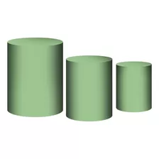 Trio Capas Tecido Para Mesa Cilindro P M G Verde