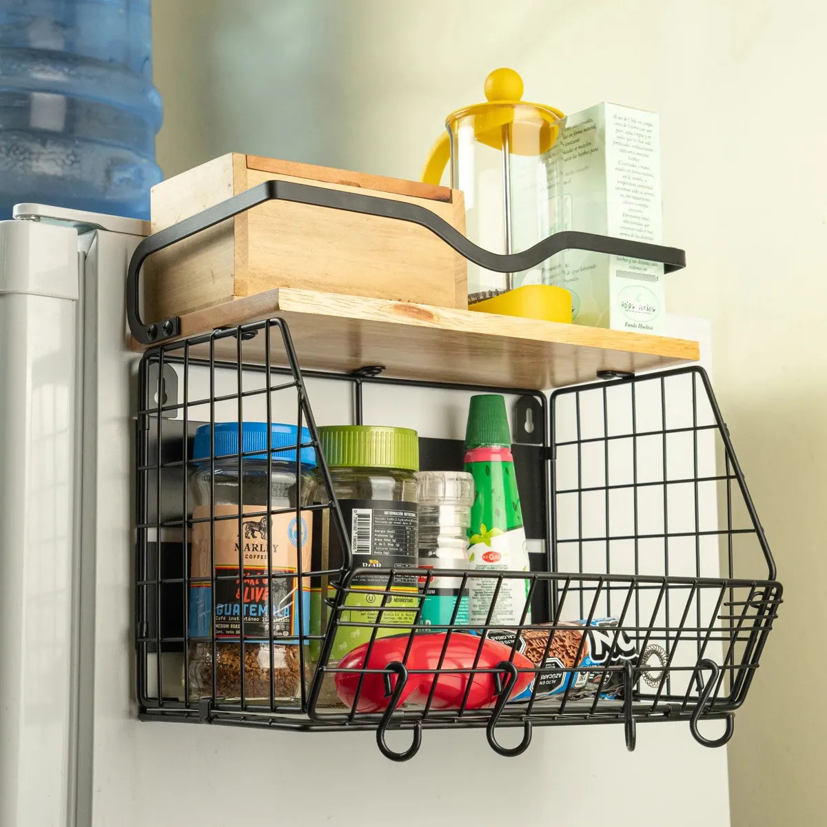 Repisa Organizadora Magnética Para Cocina Con Cesta Multiuso