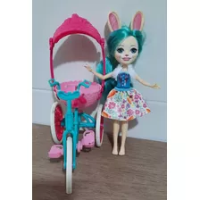 Boneca Enchantimals Fluffy Bunny E Bicicleta Mattel