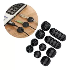 Organizador De Cables Set X 10 Clips Adhesivo Silicona