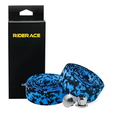 Kit Fita De Guidão Azul Camuflado Bike Bicicleta - Riderace