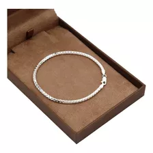 Pulseira De Prata 925 Masculina Veneziana Maciça 20cm 2,4mm