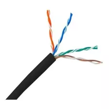 100mts Cable Utp Cat 5e Exterior Negro Hikvision 100% Cobre