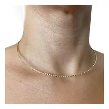 Choker De Ouro 18k 750 Colar Feminino 45cm 3,50g Torcido