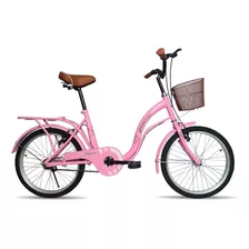 Bicicleta Urbana Infantil Jaguar Ipanema R20 Frenos V-brakes Color Rosa Con Pie De Apoyo