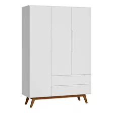 Guarda-roupa Solteiro Alpi 3 Portas 2 Gavetas Branco -