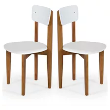 2 Cadeiras Elisa Para Jantar/cozinha - Tecido Suede Branco Cor Da Estrutura Da Cadeira Imbuia