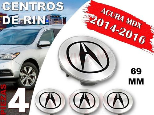 Kit De Centros De Rin Acura Mdx 2014-2016 69 Mm (gris) Foto 2
