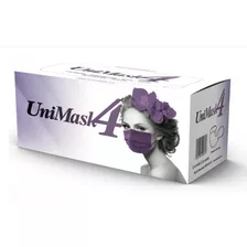 Cubreboca Unimask 4 Lila Uniseal 4 Capas Con 50 Pzas