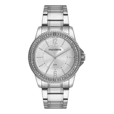 Relogio Mondaine Feminino Prata Grande Strass 53601l0mvne5