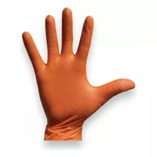 Guantes Nitrilo Texturizado Naranjo Industrial Talla L