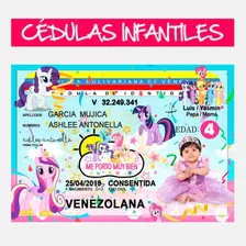  Cédula Infantil Con Diseño De Unicornio Juguetes Para Niños