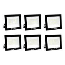 Kit 6 Refletor Led 500w 6500k Resistente Água Branco Frio